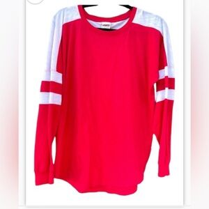 Victoria’s Secret PINK Red Long Sleeve Varsity Tee - Women’s Small
